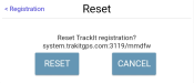 Settings Reset screen