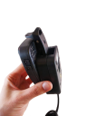 Sliding the radio into the radio cradle