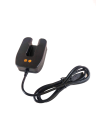 Cradle for the handheld radio with a cord to USB