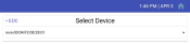 Select Device screen