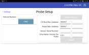Probe Setup screen