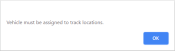 Vehicle assignment alert dialog window