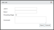 Add Job dialog window