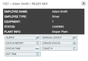 Employee dispatch dialogue screen