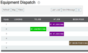 Equipment Dispatch screen grid layout