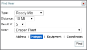 Find Near dialog window