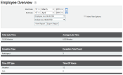 Employee Overview report screen