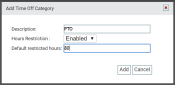 Add Time Off Category dialog window