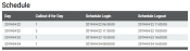 Employee's detailed schedule