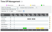 Time Off Management screen