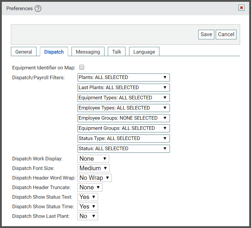 Preferences | TrackIt Web Console