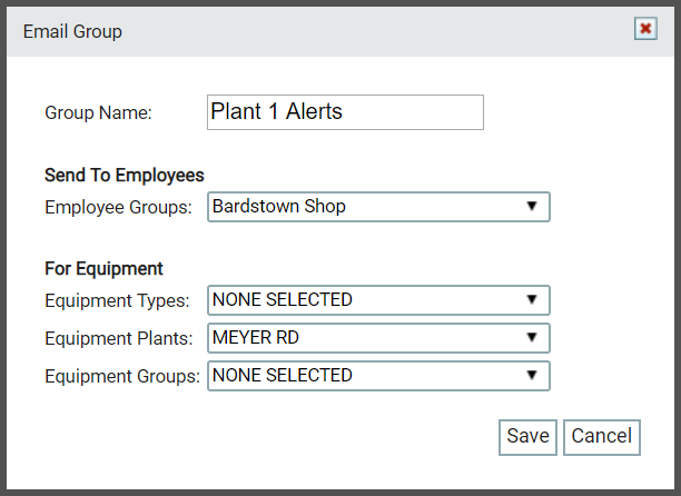 Email Group Settings | TrackIt Web Console