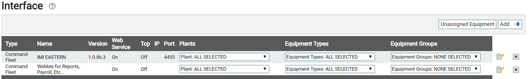 Interface Settings | TrackIt Web Console