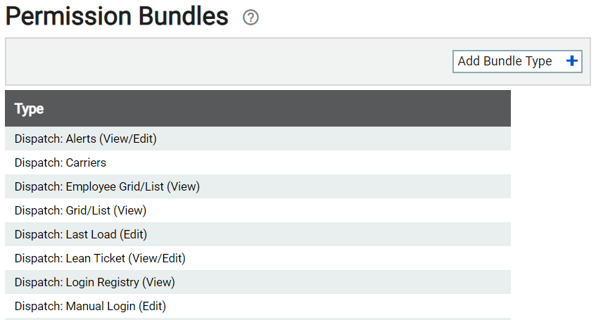 Permission Bundles Settings | TrackIt Web Console