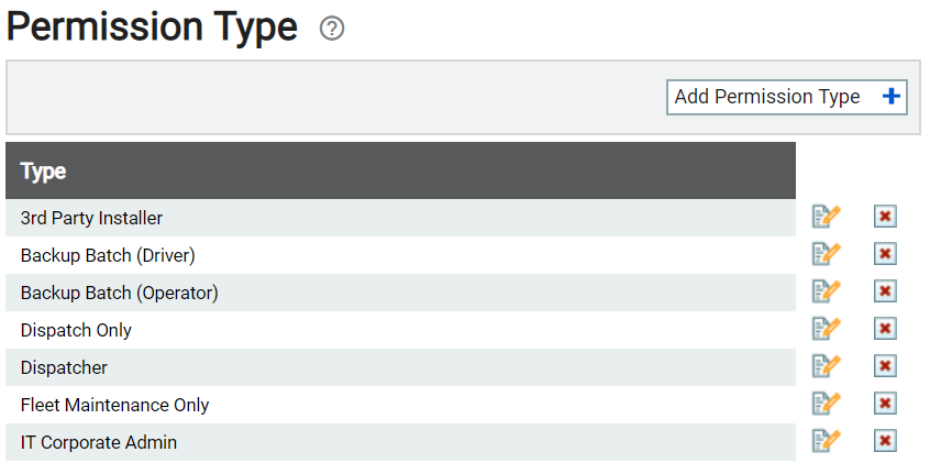 Permission Type Settings | TrackIt Web Console