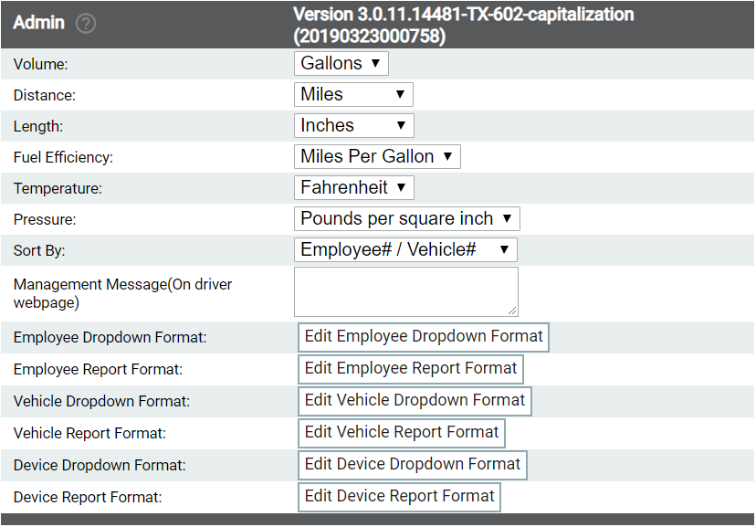 Admin Site Settings | TrackIt Web Console