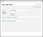 Late Login Alert dialog window