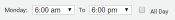 TrackItWare Alert Monitoring Hours tab