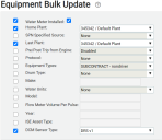 Equipment Bulk Update screen