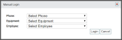 Manual Login dialog window
